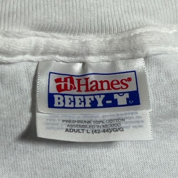 VTG Shirt Men Size Large‎ White Double Side Print LYONS PUB MINNEAPOLIS Y2K - Picture 3 of 9